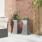 vidaXL Γλάστρα Πυλώνας 2 τμχ. Ασημί 35 x 35 x 73 εκ.