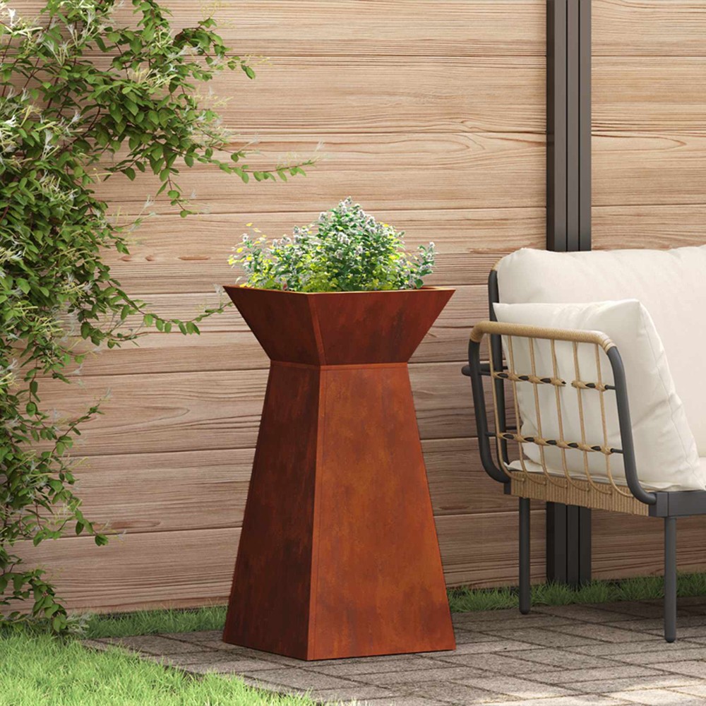 vidaXL Γλάστρα Πυλώνας Σκ rusty 35 x 35 x 73 εκ.