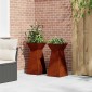 vidaXL Γλάστρα Πυλώνας 2 τμχ. Σκ rusty 35 x 35 x 73 εκ.