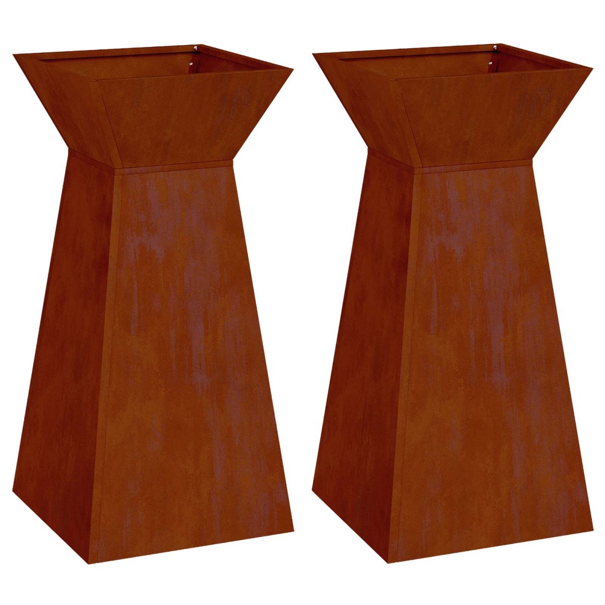 vidaXL Γλάστρα Πυλώνας 2 τμχ. Σκ rusty 35 x 35 x 73 εκ.