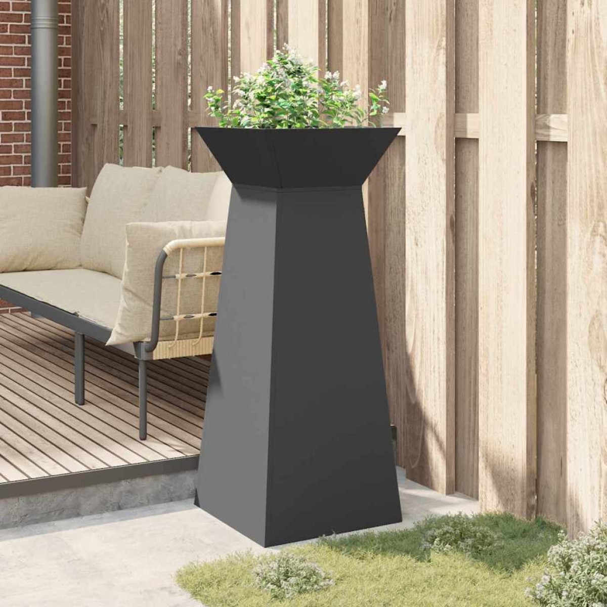 vidaXL Γλάστρα Πυλώνας Μαύρο 40 x 40 x 100 cm
