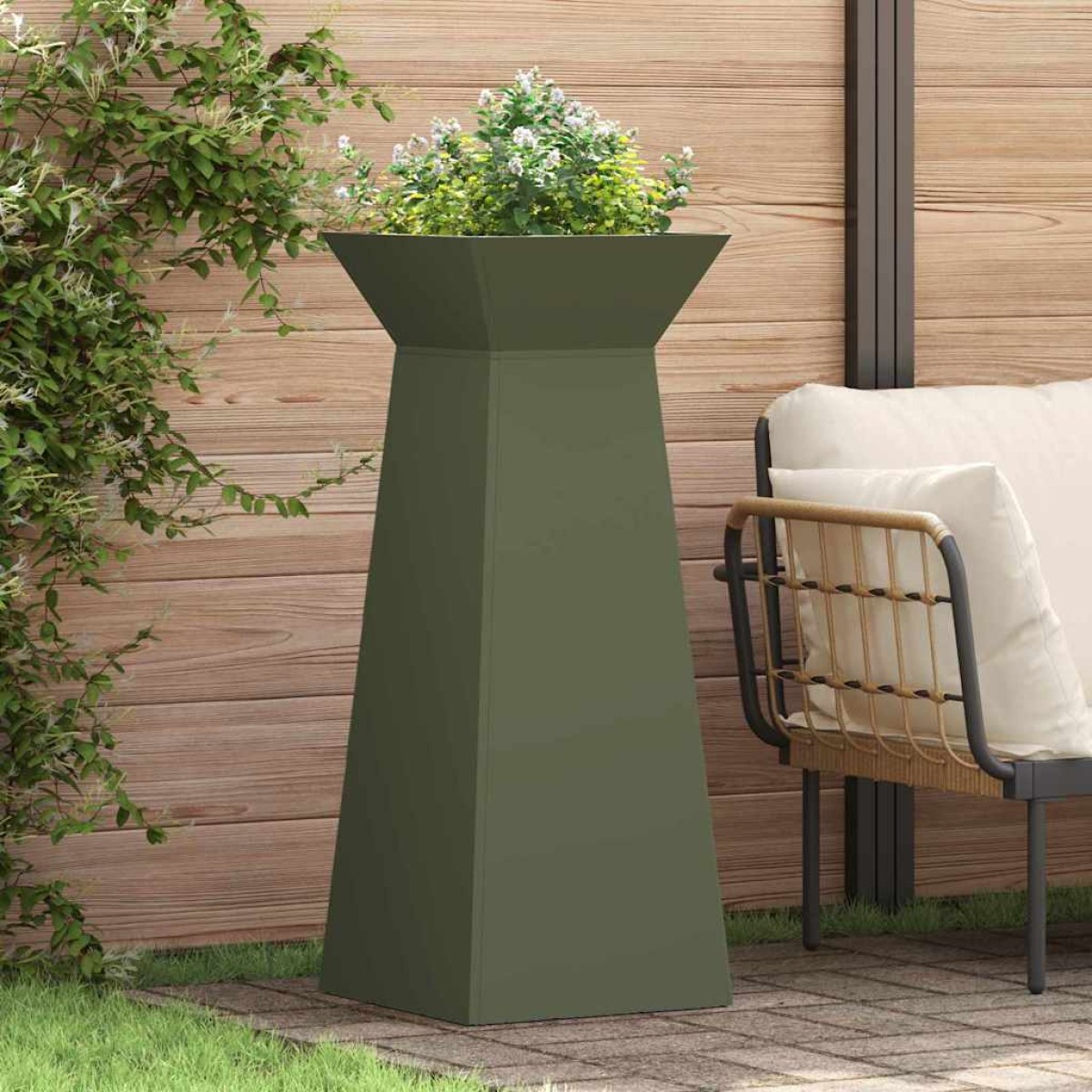 vidaXL Γλάστρα Πυλώνας 2 τμχ. Ελιά 40 x 40 x 100 cm