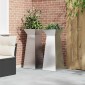 vidaXL Γλάστρα Πυλώνας 2 τμχ. Ασημί 40 x 40 x 100 cm