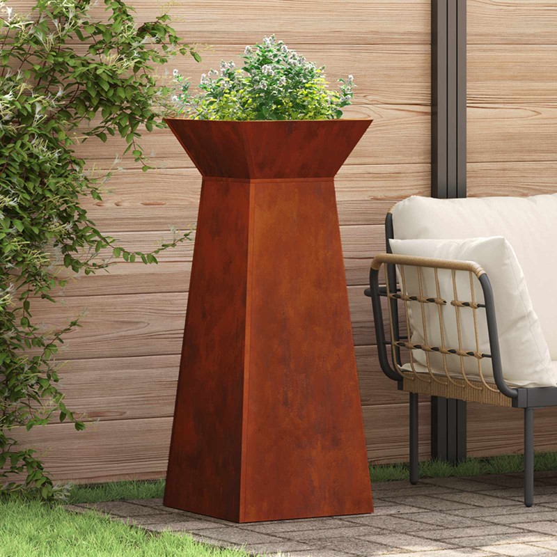 vidaXL Γλάστρα Πυλώνας Σκ rusty 40 x 40 x 100 cm