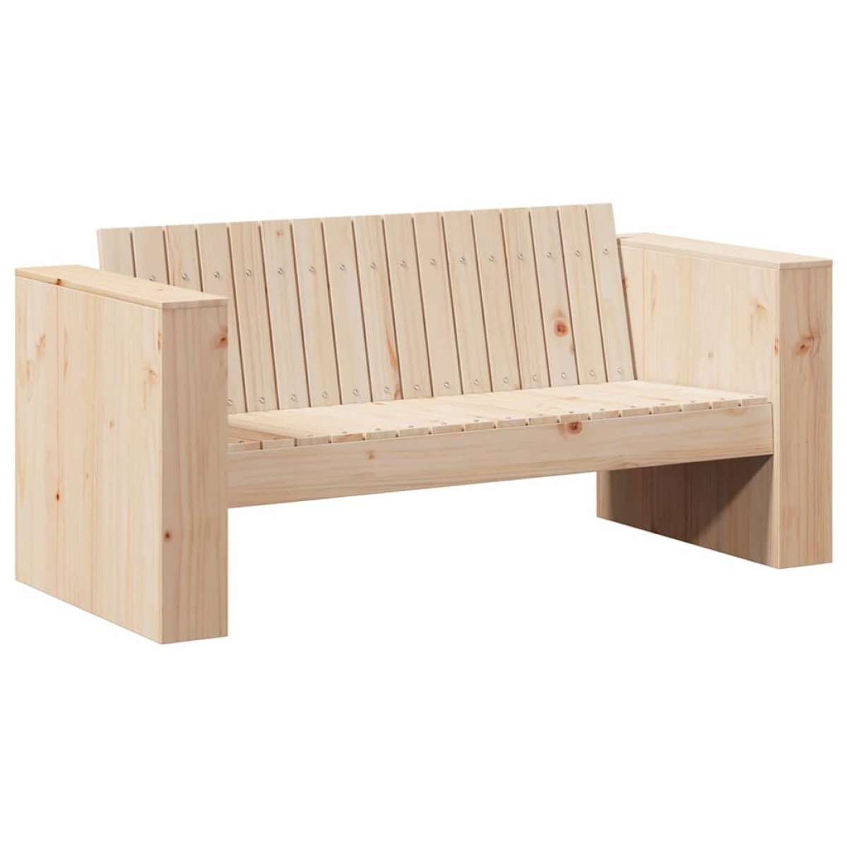 vidaXL Καναπές Κήπου Φυσικό 134 x 60 x 62 cm Στερεά ξυλεία πεύκου