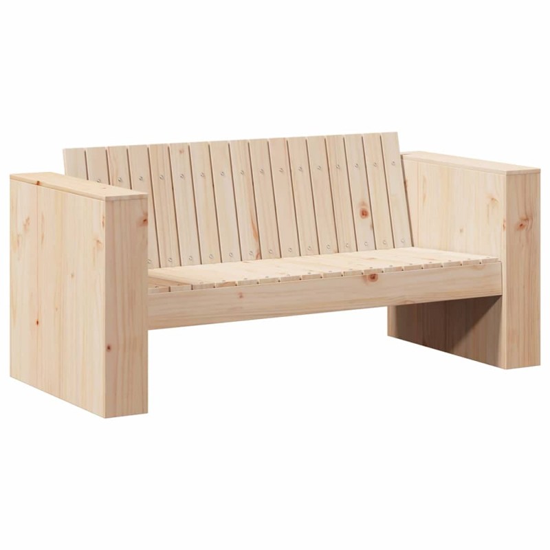 vidaXL Καναπές Κήπου Φυσικό 134 x 60 x 62 cm Στερεά ξυλεία πεύκου