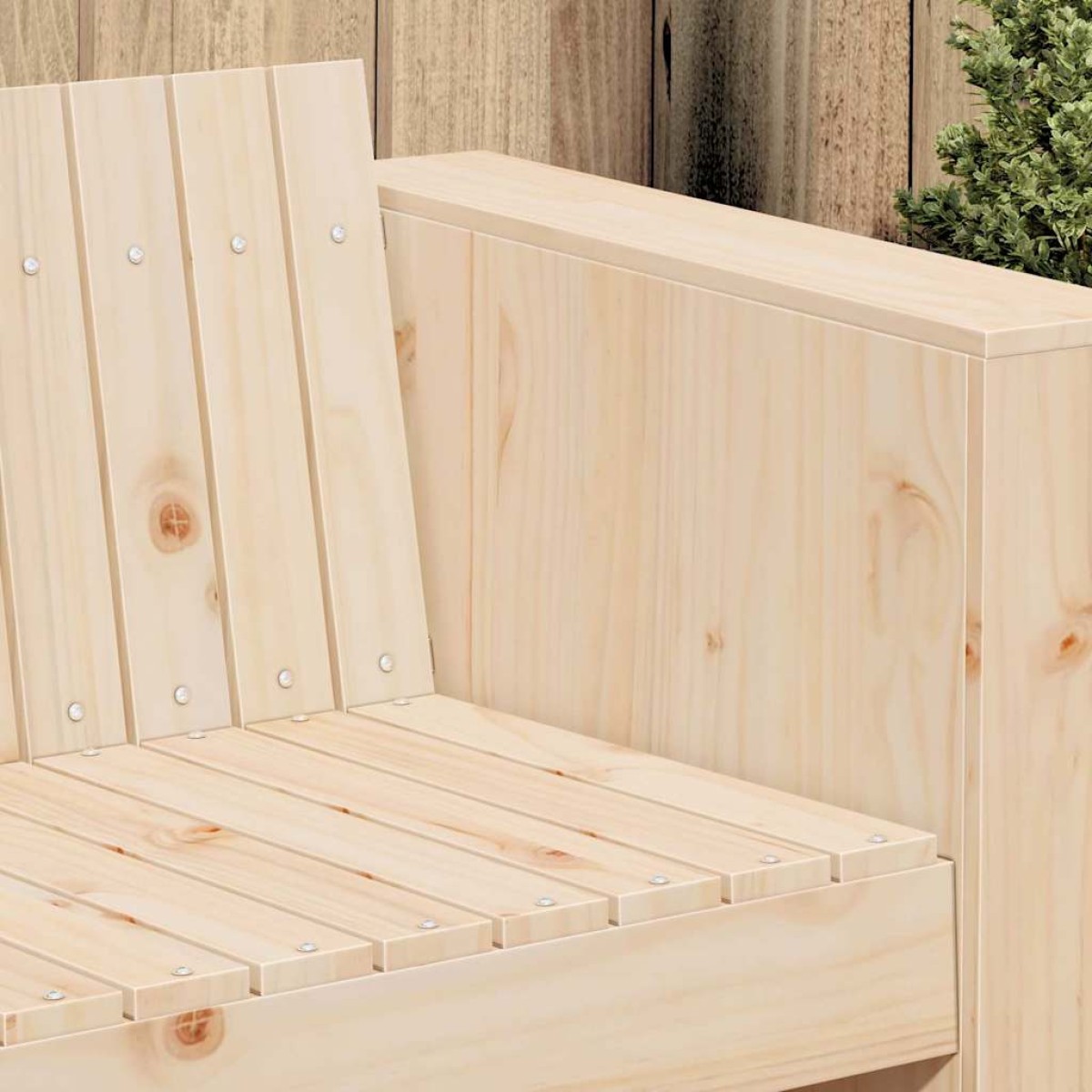 vidaXL Καναπές Κήπου Φυσικό 134 x 60 x 62 cm Στερεά ξυλεία πεύκου