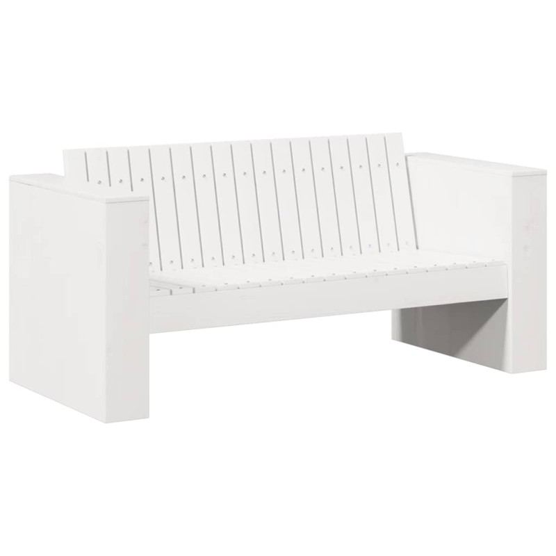 vidaXL Καναπές Κήπου Λευκό 134 x 60 x 62 cm Στερεά ξυλεία πεύκου