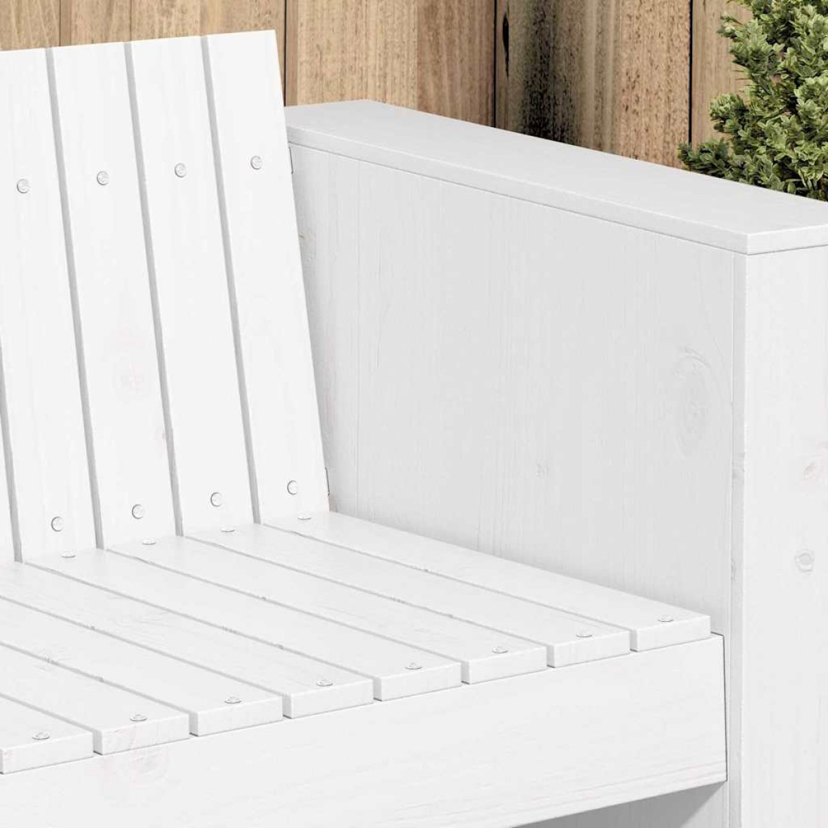 vidaXL Καναπές Κήπου Λευκό 134 x 60 x 62 cm Στερεά ξυλεία πεύκου