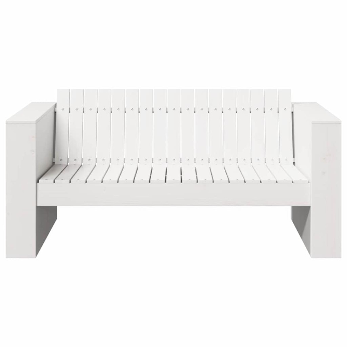 vidaXL Καναπές Κήπου Λευκό 134 x 60 x 62 cm Στερεά ξυλεία πεύκου