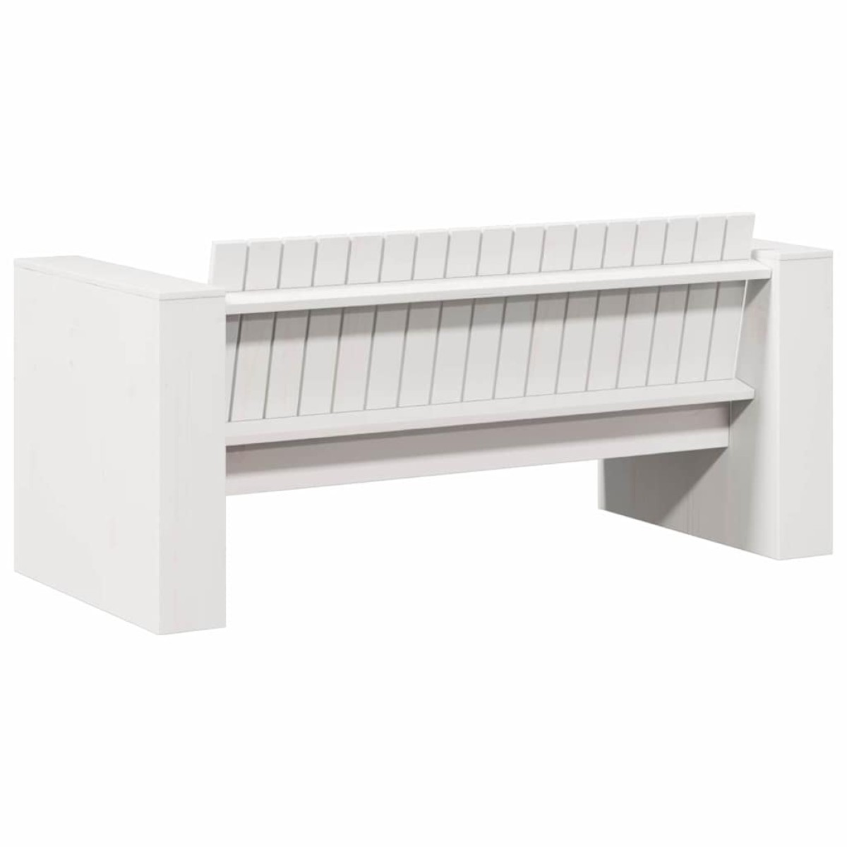 vidaXL Καναπές Κήπου Λευκό 134 x 60 x 62 cm Στερεά ξυλεία πεύκου