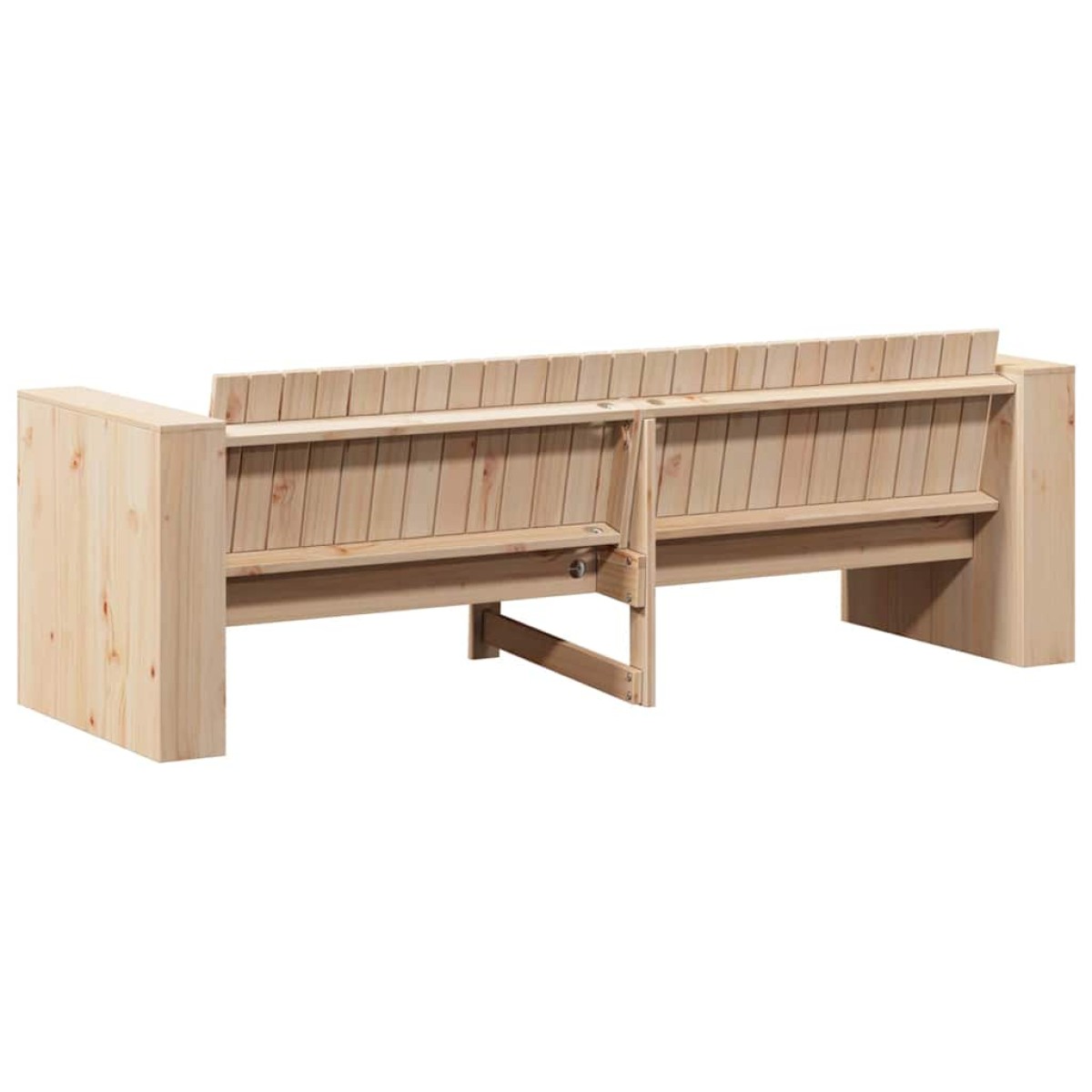 vidaXL Καναπές Κήπου Φυσικό 185,5 x 60 x 62 εκ. Στερεά ξυλεία πεύκου