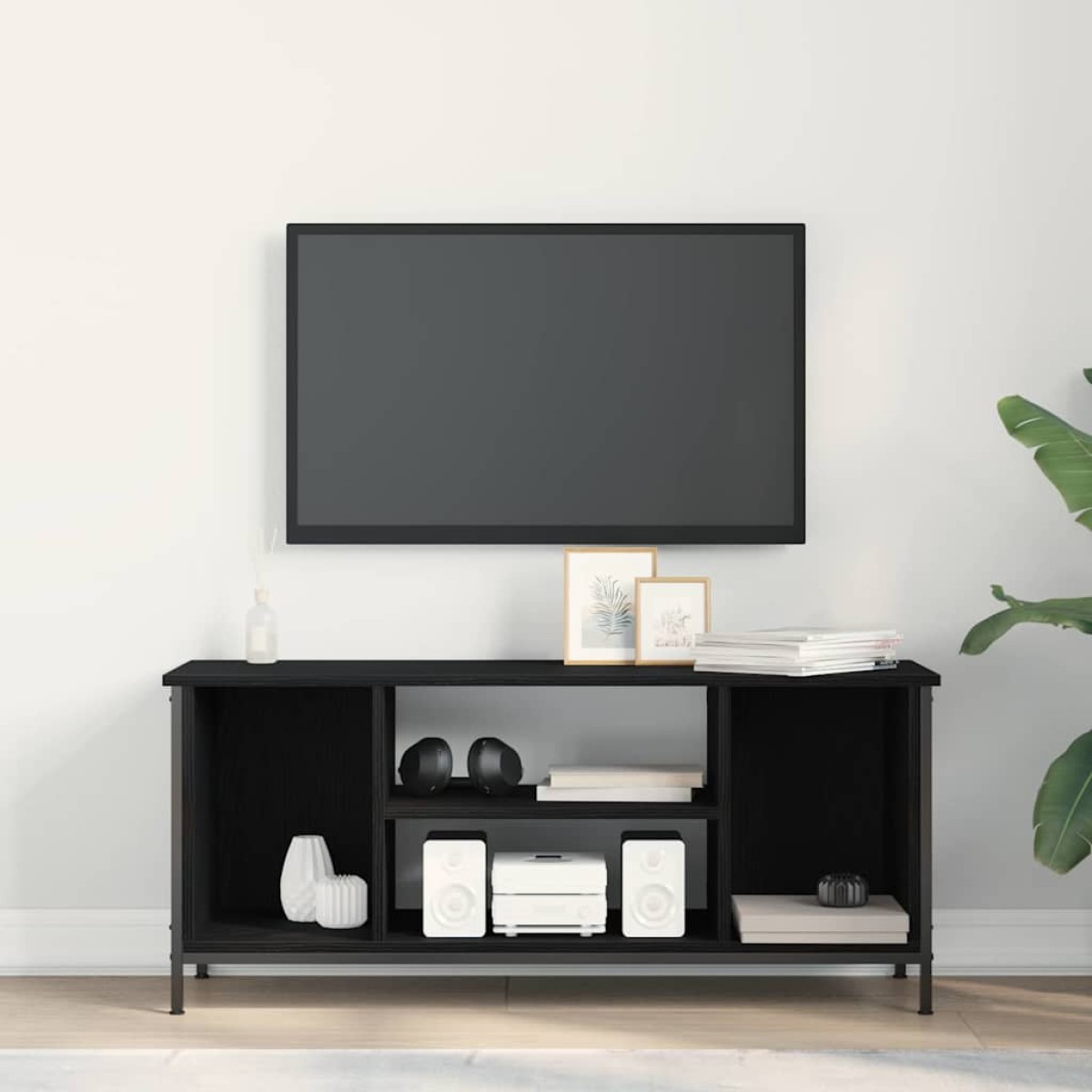 vidaXL Ντουλάπι TV 102 x 35 x 45 εκ. Μαύρη Οξυά Επεξεργασμένο Ξύλο