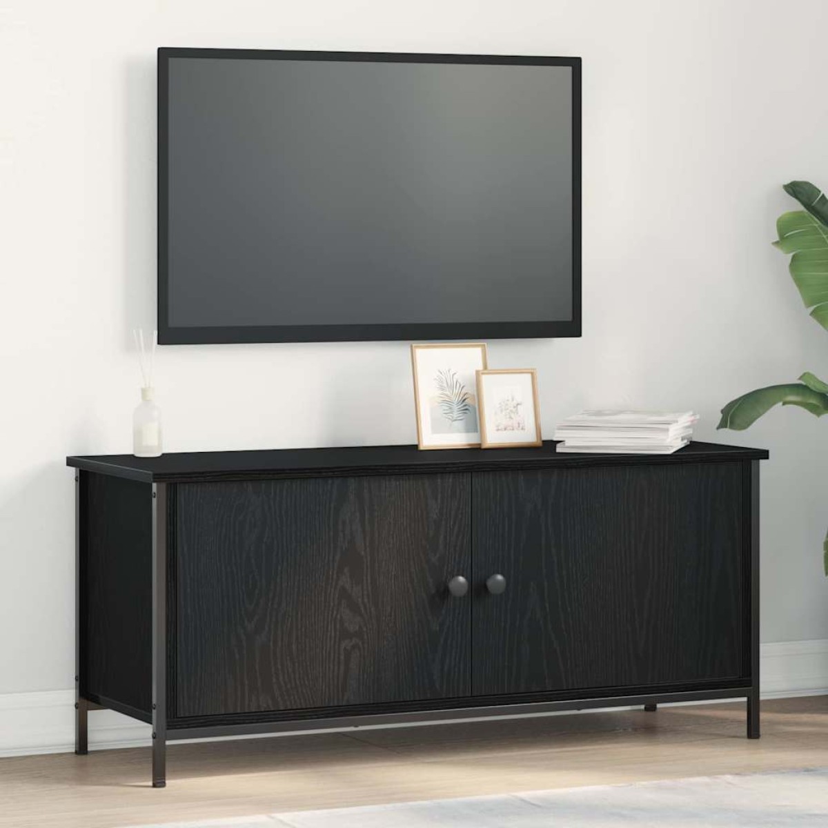 vidaXL Ντουλάπι TV 100 x 35 x 45 εκ. Μαύρη Οξυά Επεξεργασμένο Ξύλο