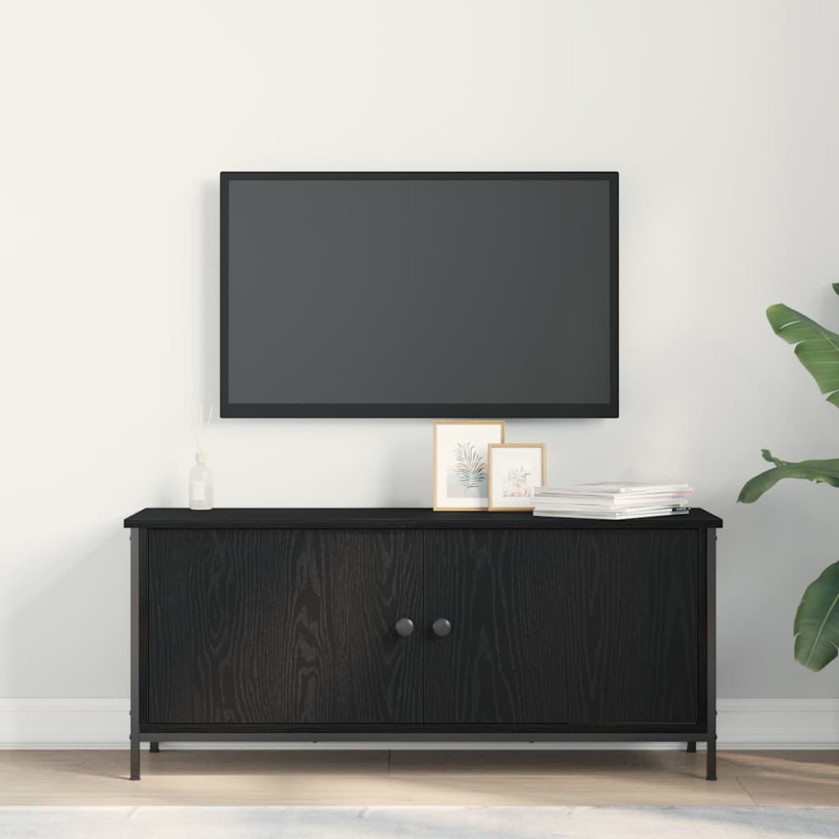 vidaXL Ντουλάπι TV 100 x 35 x 45 εκ. Μαύρη Οξυά Επεξεργασμένο Ξύλο