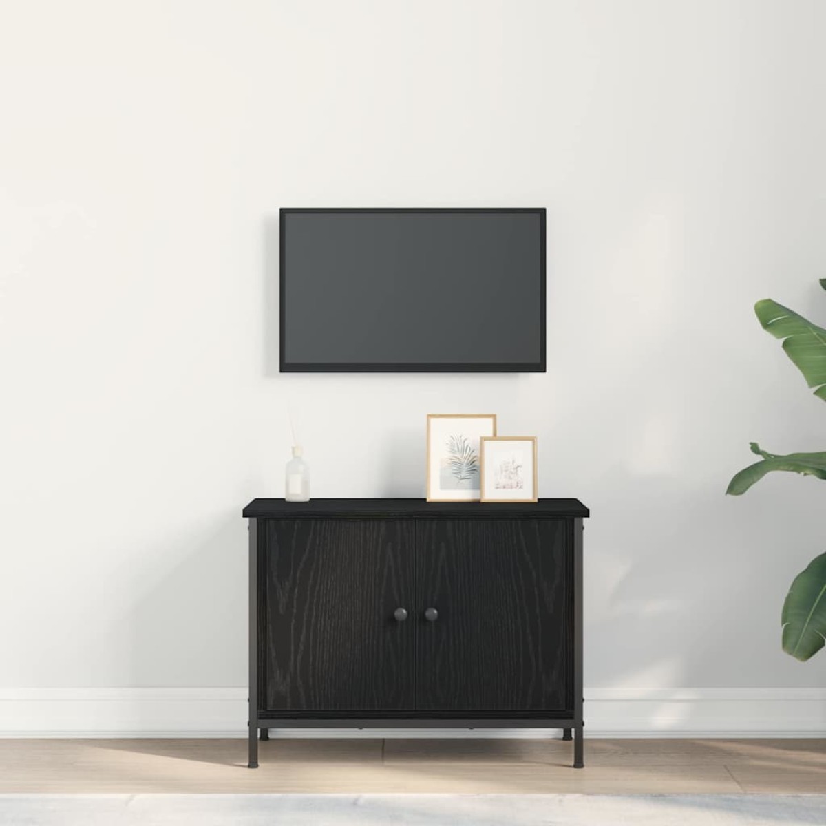 vidaXL Ντουλάπι TV 60 x 35 x 45 εκ. Μαύρη Οξυά Επεξεργασμένο Ξύλο