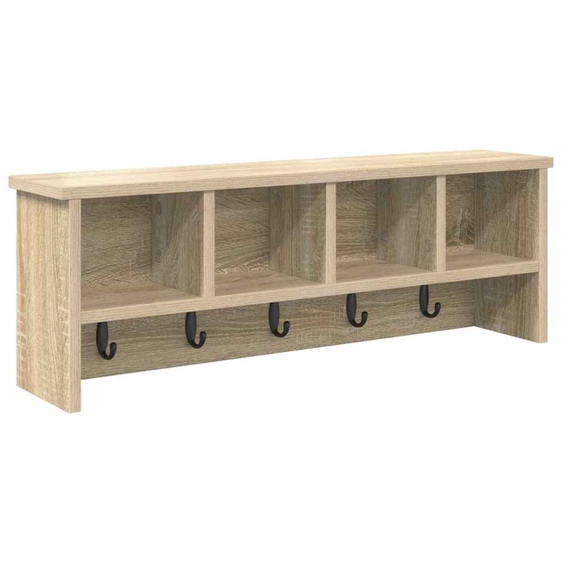 vidaXL Τοίχου Κρεμάστρα Επιτοίχιο Δρύς Sonoma 75 x 16 x 26 εκ