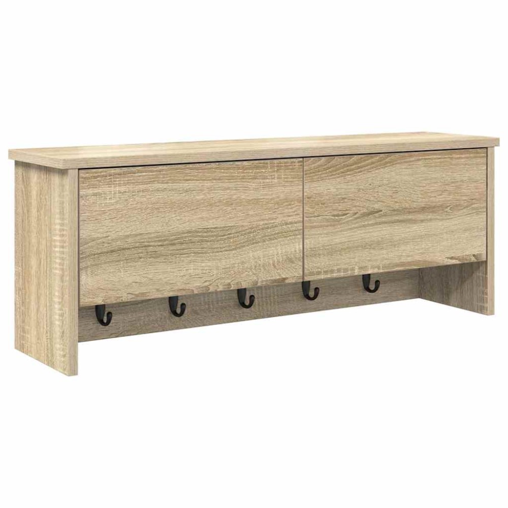 vidaXL Τοίχου Κρεμάστρα Επιτοίχιο Δρύς Sonoma 80 x 20 x 30 cm