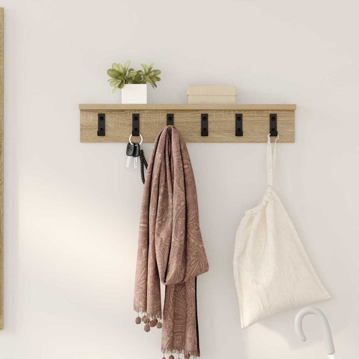 vidaXL Τοίχου Κρεμάστρα Επιτοίχιο Δρύς Sonoma 60 x 10,5 x 10,5 εκ