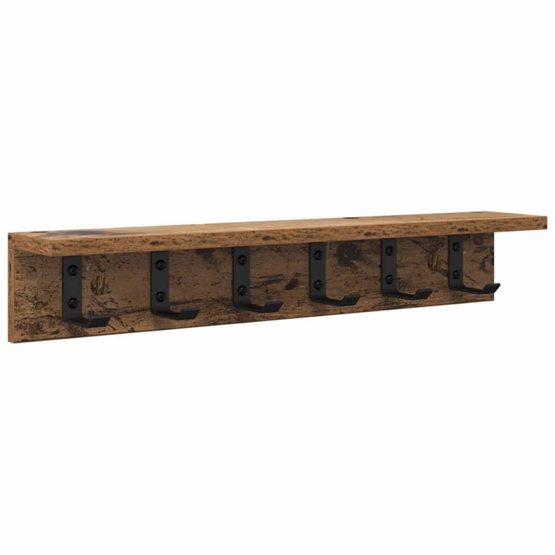 vidaXL Τοίχου Κρεμάστρα Επιτοίχιο Παλιό ξύλο 60 x 10,5 x 10,5 εκ