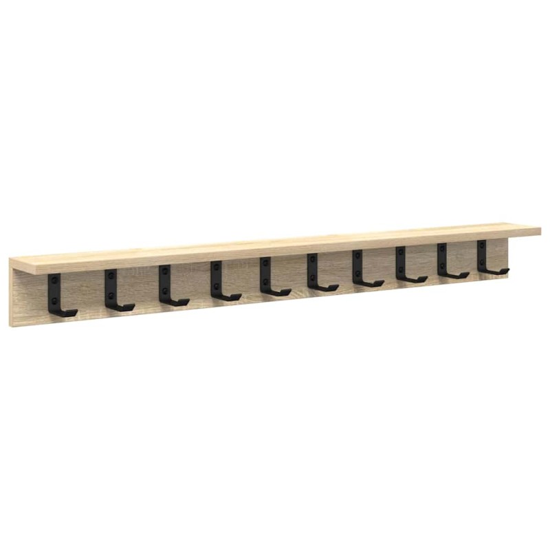 vidaXL Τοίχου Κρεμάστρα Επιτοίχιο Δρύς Sonoma 100 x 10,5 x 10,5 εκ