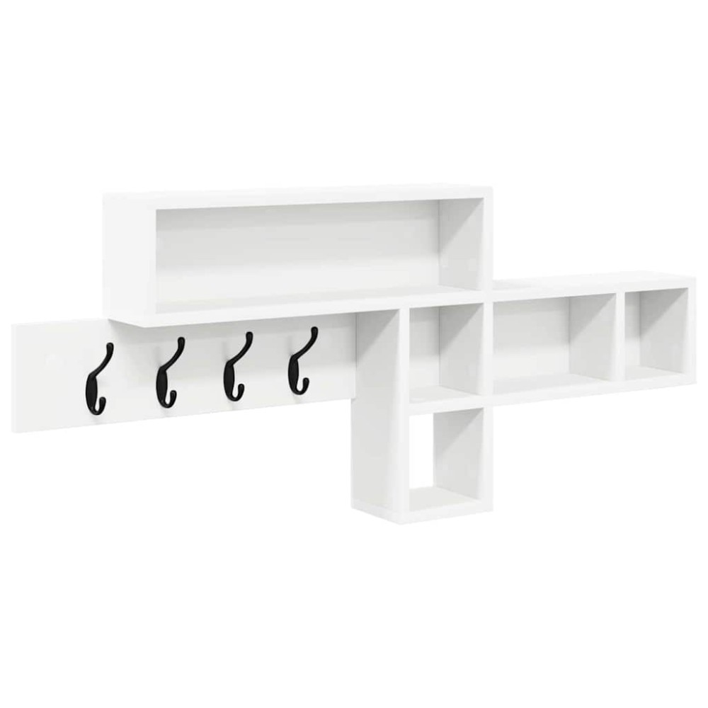 vidaXL Τοίχου Κρεμάστρα Επιτοίχιο Λευκό 100 x 12 x 43,5 εκ