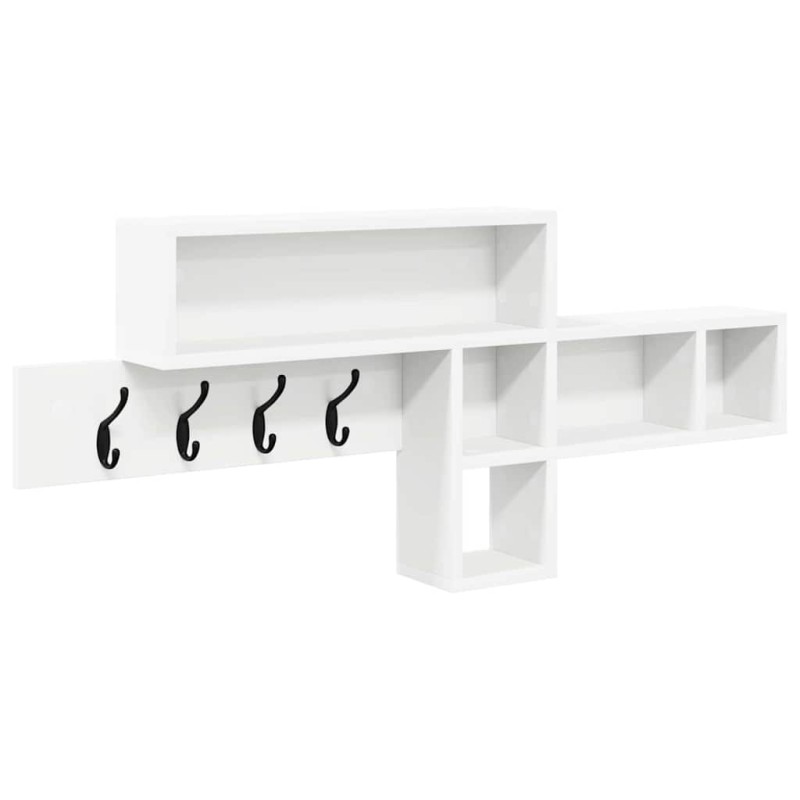vidaXL Τοίχου Κρεμάστρα Επιτοίχιο Λευκό 100 x 12 x 43,5 εκ