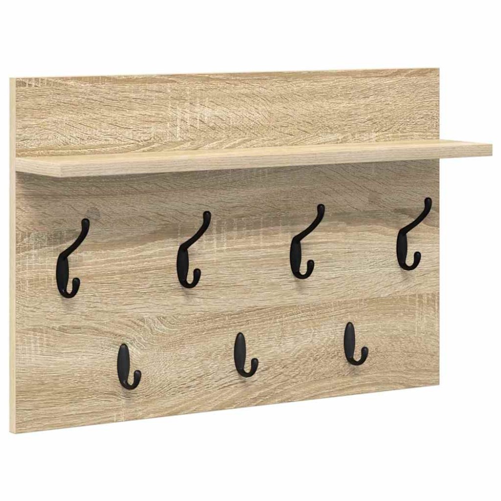 vidaXL Τοίχου Κρεμάστρα Επιτοίχιο Δρύς Sonoma 60 x 40 x 12 cm