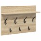 vidaXL Τοίχου Κρεμάστρα Επιτοίχιο Δρύς Sonoma 60 x 40 x 12 cm
