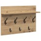 vidaXL Τοίχου Κρεμάστρα Επιτοίχιο Artisan Oak 60 x 40 x 12 cm