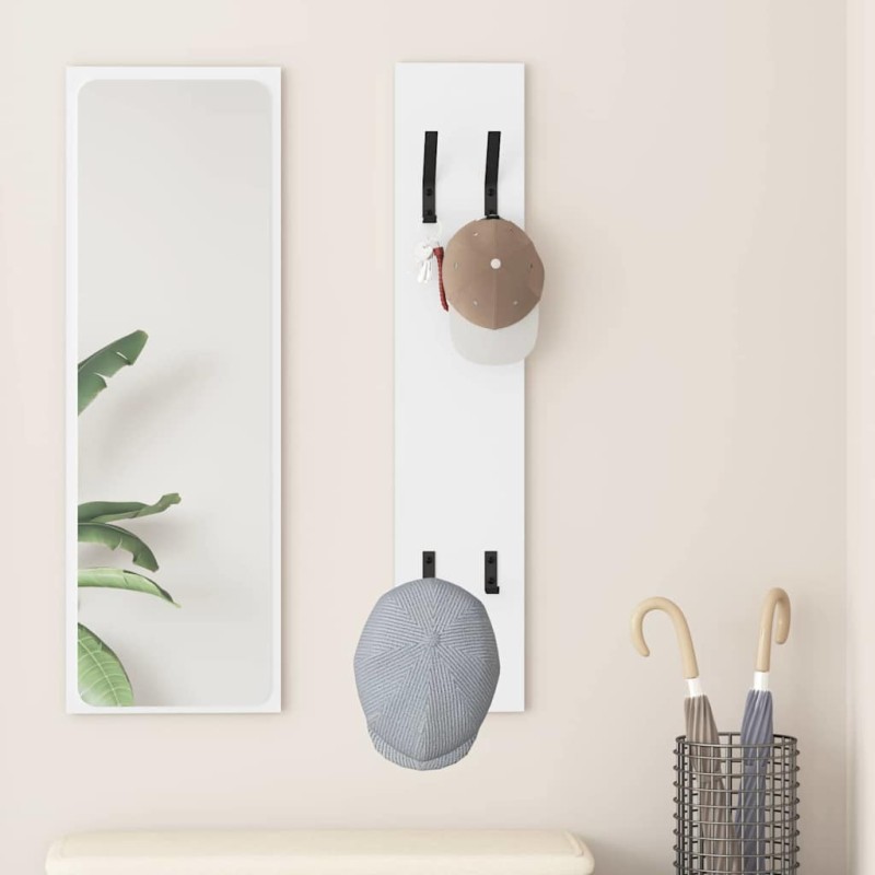 vidaXL Τοίχου Κρεμάστρα Επιτοίχιο Λευκό 20 x 1,5 x 100 εκ