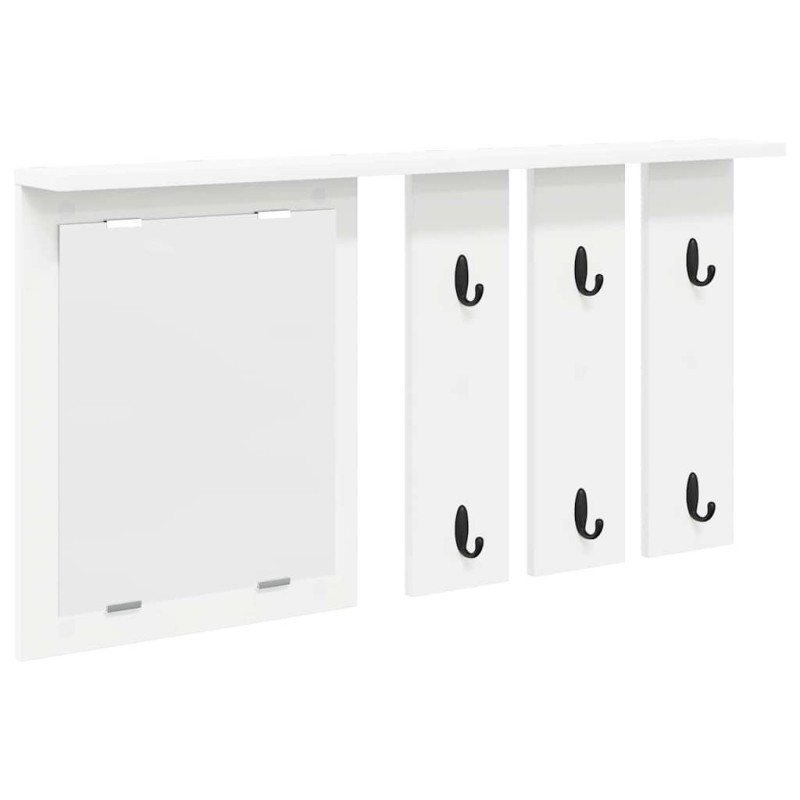 vidaXL Τοίχου Κρεμάστρα Επιτοίχιο Λευκό 85 x 10 x 45 εκ.