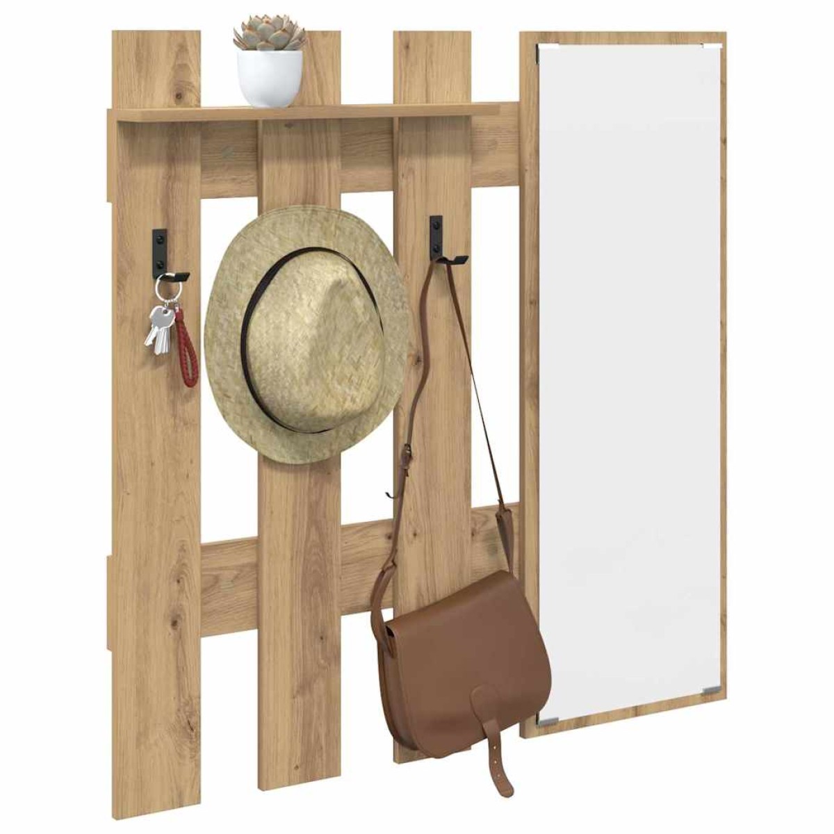 vidaXL Τοίχου Κρεμάστρα Επιτοίχιο Artisan Oak 100 x 10 x 100 εκ.