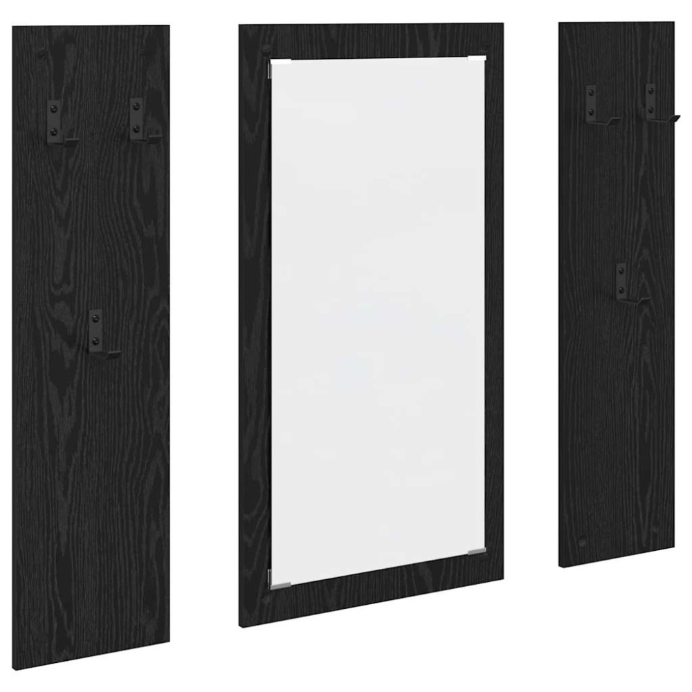 vidaXL Τοίχου Κρεμάστρα Επιτοίχιο Μαύρη Οξυά 96 x 1,5 x 90 εκ