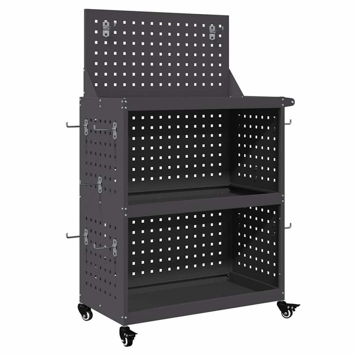 vidaXL Καρότσι εργαλείων Μαύρο 65 x 35 x 111 εκ Ψυχρής έλασης χάλυβας