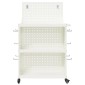 vidaXL Καρότσι εργαλείων Λευκό 65 x 35 x 111 εκ Ψυχρής έλασης χάλυβας
