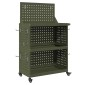 vidaXL Καρότσι εργαλείων με ράφι Ελιά Πράσινη 65 x 35 x 111 εκ