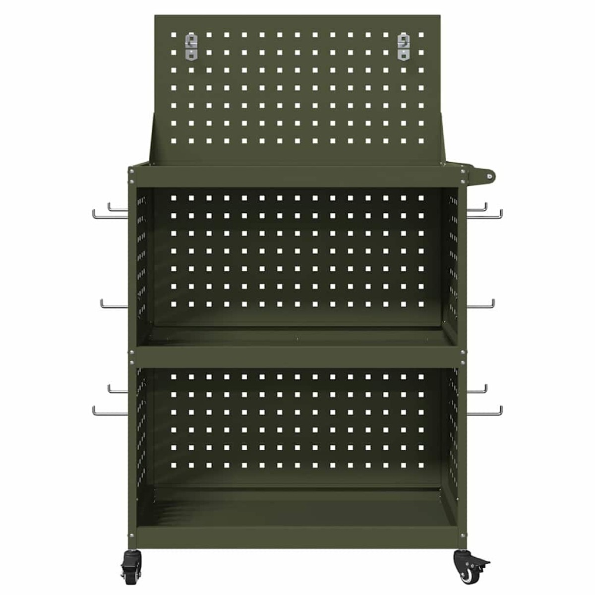 vidaXL Καρότσι εργαλείων με ράφι Ελιά Πράσινη 65 x 35 x 111 εκ