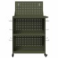 vidaXL Καρότσι εργαλείων με ράφι Ελιά Πράσινη 65 x 35 x 111 εκ