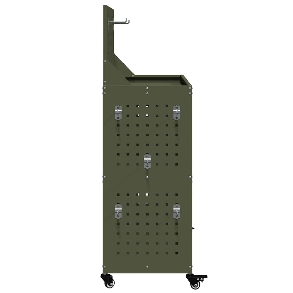 vidaXL Καρότσι εργαλείων με ράφι Ελιά Πράσινη 65 x 35 x 111 εκ