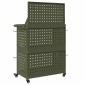 vidaXL Καρότσι εργαλείων με ράφι Ελιά Πράσινη 65 x 35 x 111 εκ