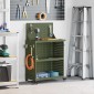 vidaXL Καρότσι εργαλείων με ράφι Ελιά Πράσινη 65 x 35 x 111 εκ