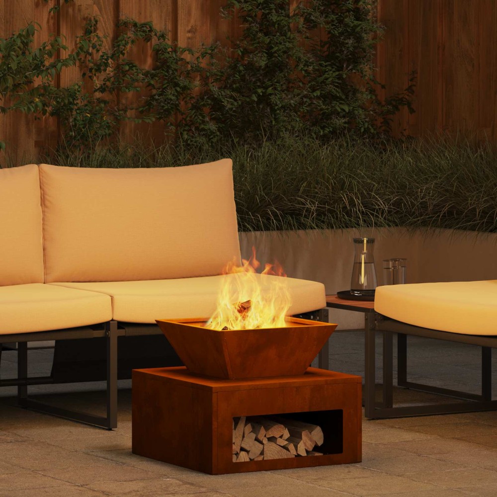 vidaXL Φωτιά Σκ rusty 50 x 50 x 40 cm Ατσάλι Σκληρυθέν στον Αέρα