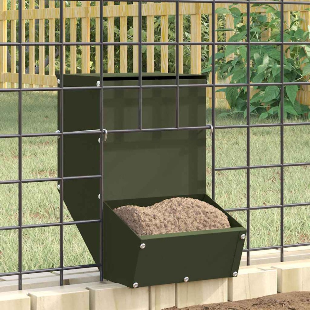 vidaXL Ταΐστρα Χαμστεριών Ελιά Πράσινη 17,5 x 26 x 28,5 εκ 1,5 kg