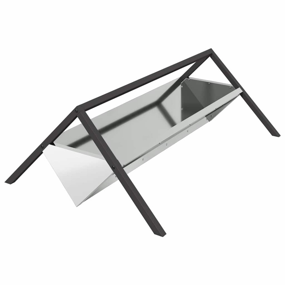 vidaXL Ταΐστρα για ζώα Ασημί 111 x 76 x 38 εκ 10 kg