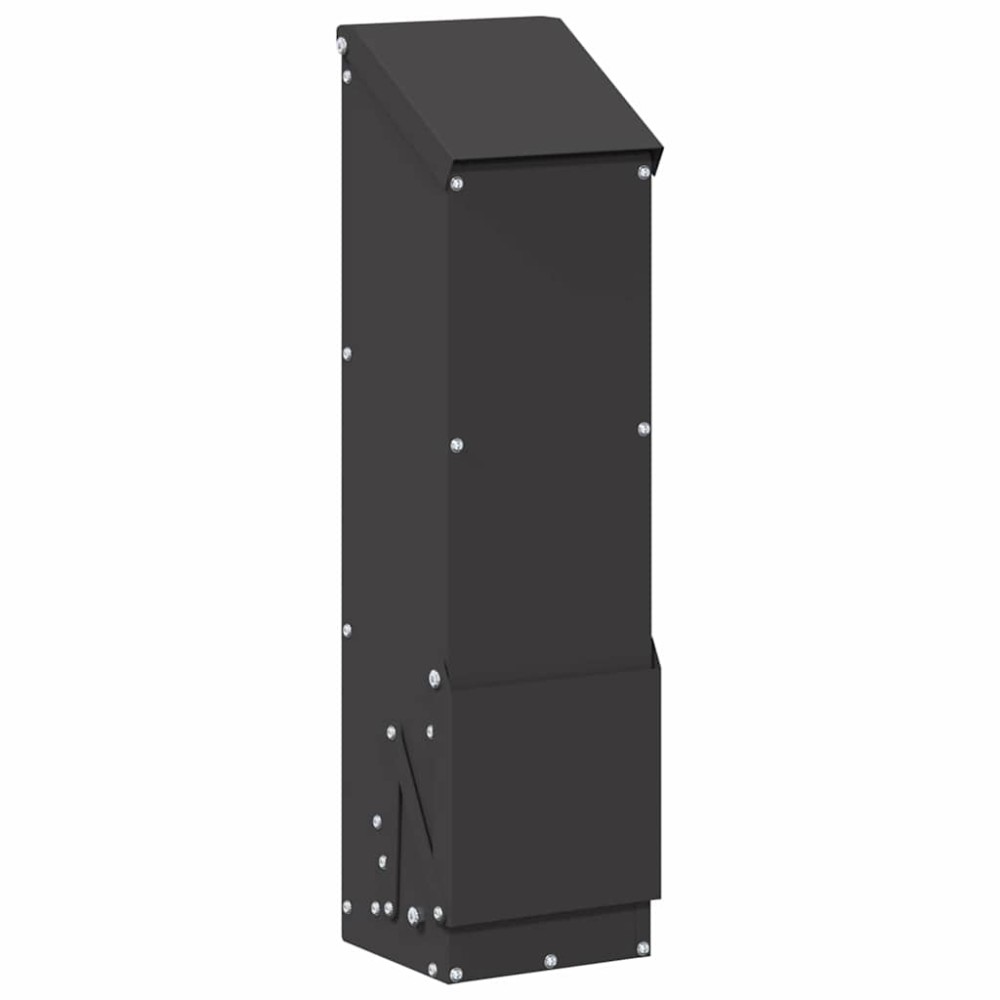 vidaXL Ταΐστρα κοτόπουλων Μαύρο 13 x 12 x 51 εκ. Ψυχρής Έλασης Χάλυβας