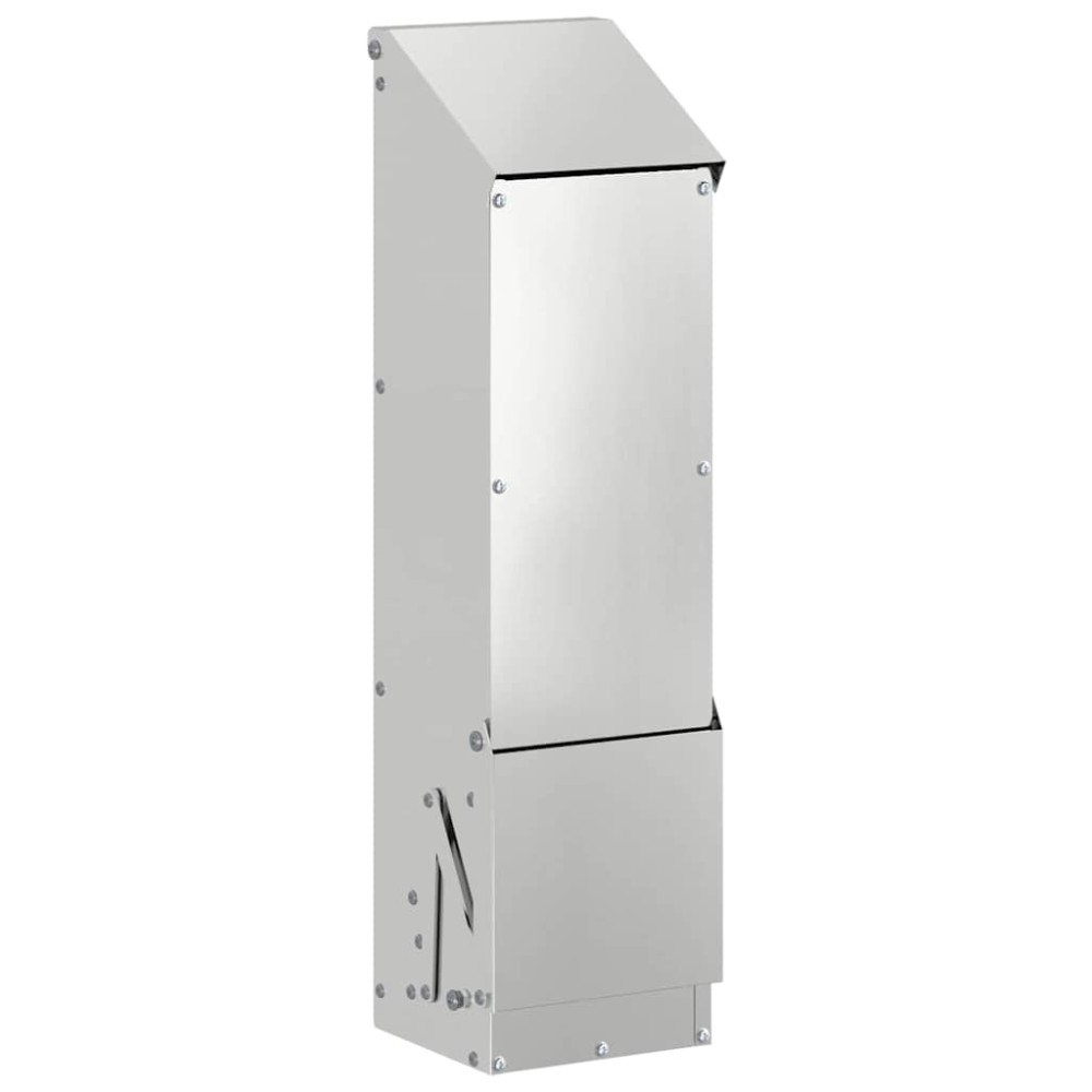 vidaXL Ταΐστρα κοτόπουλων Ασημί 13 x 12 x 51 εκ. Επικαλυμμένος Χάλυβας