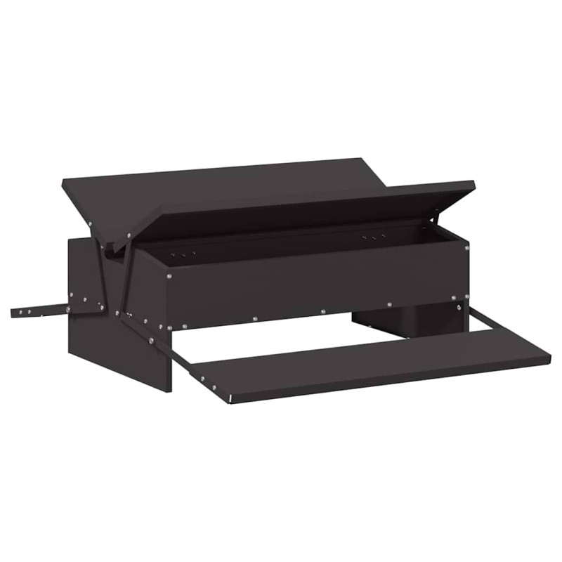 vidaXL Ταΐστρα Κοτόπουλου με Πεντάλ Μαύρο 75 x 53 x 20,5 εκ 10 kg