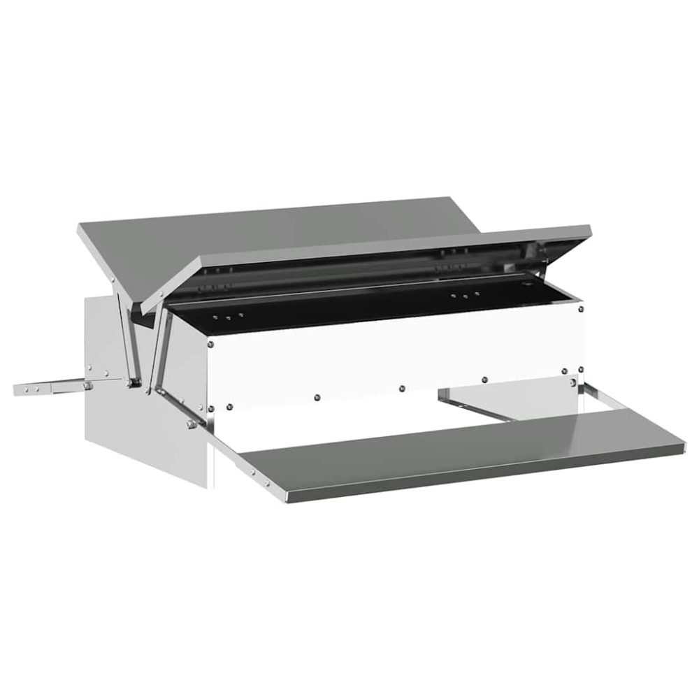 vidaXL Ταΐστρα Κοτόπουλου με Πεντάλ Ασημί 75 x 53 x 20,5 εκ 10 kg