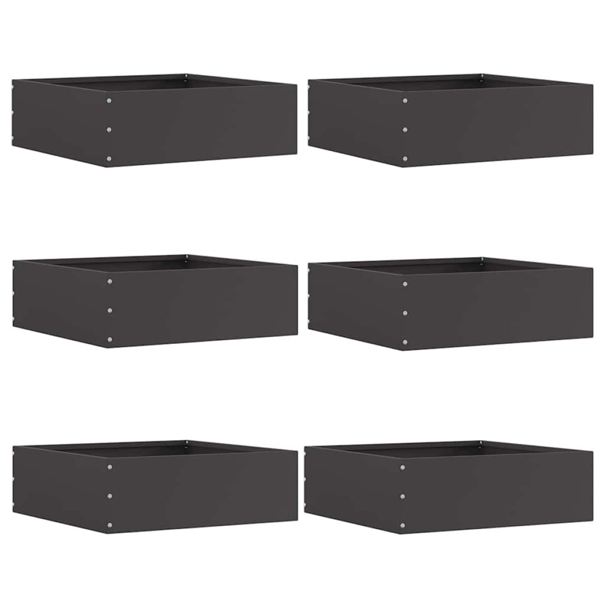 vidaXL Περίγραμμα γκαζόν 6 τμχ. 40 x 40 x 13 cm Ατσάλι Μαύρο